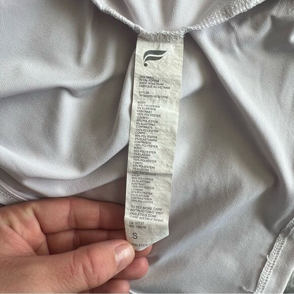 Fabletics White Lightweight Split Back Athletic Tank Top - Picture 9 of 9